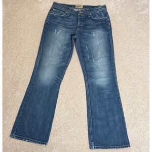 BKE Alec Jeans Mens 34 Regular Blue Distressed Button Fly Y2K KBK10019R